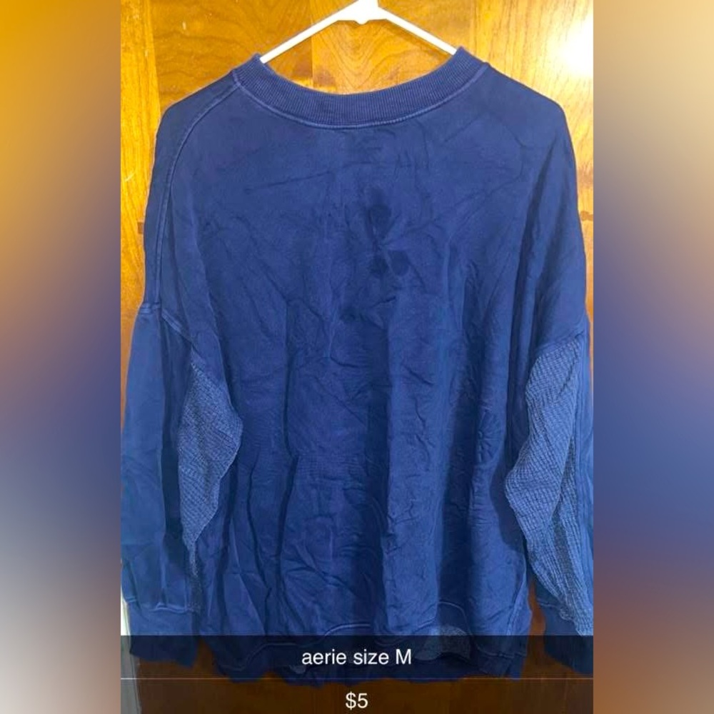 Navy Blue Long Sleeve Top